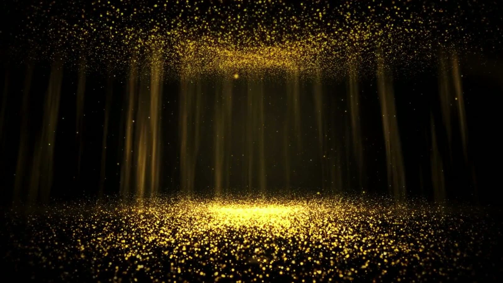 A black and gold Art Deco frame on a near-black field